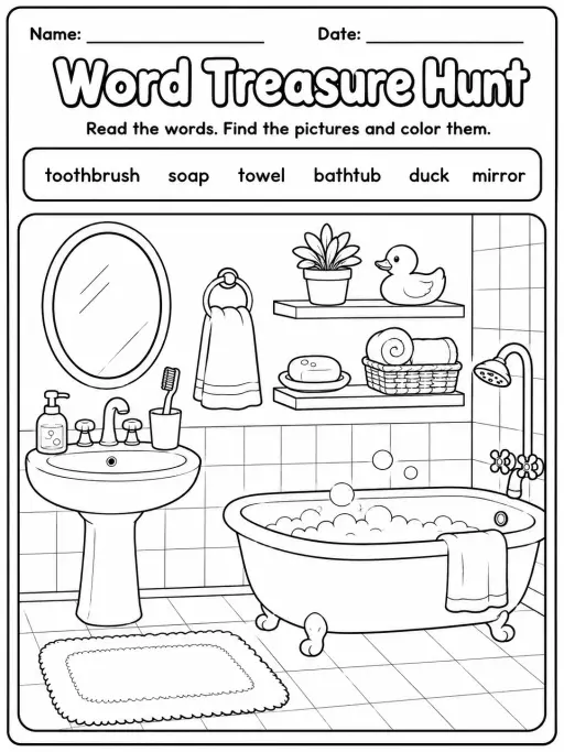 Word Treasure Hunt Worksheet Pack