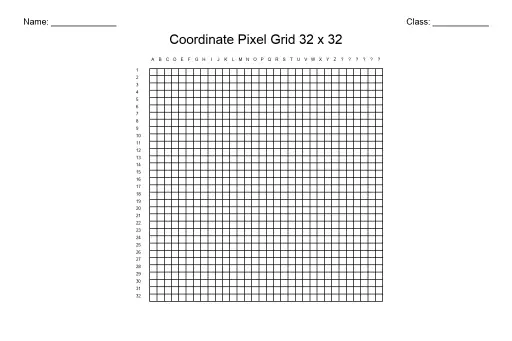 Pixel Grid with Coordinates 32x32