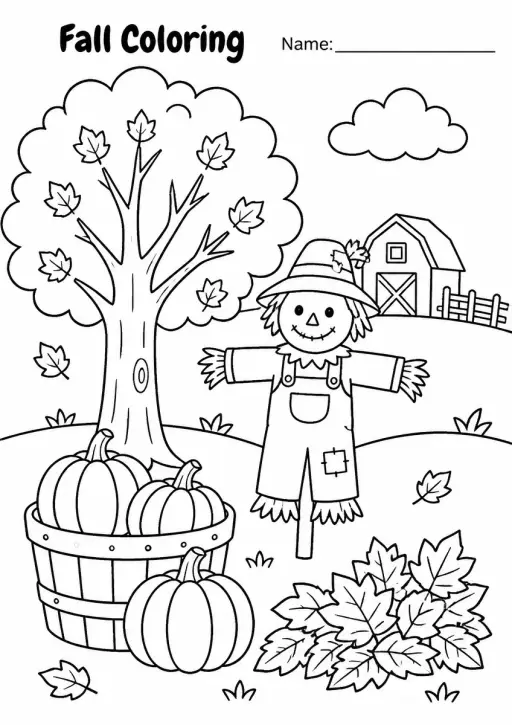 Fall Coloring Pages — Grade 2