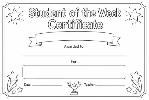 Student of the Week Certificate