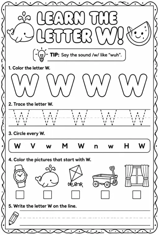 Learn the letter W