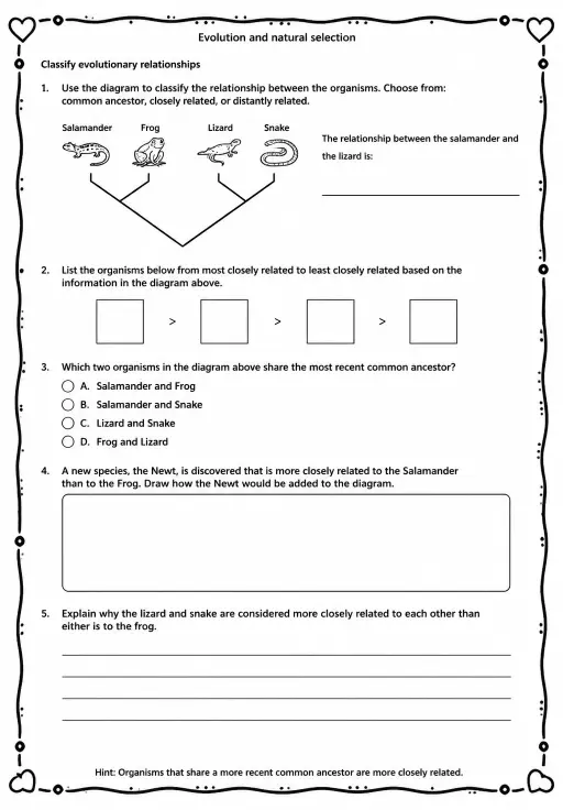 Classify evolutionary relationships