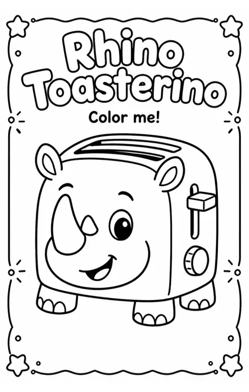 Rhino Toasterino Coloring Pages