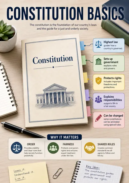 Constitution Basics Civics Infographic