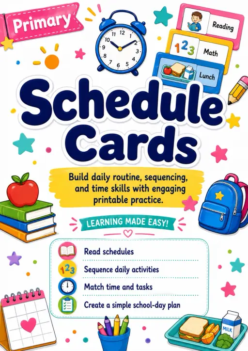 Schedule Cards Worksheet Pack