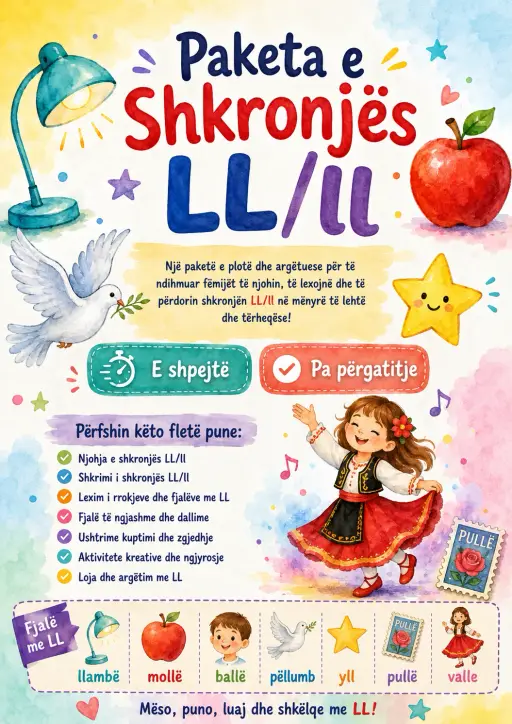 Albanian Letter Ll Phonics Worksheets Pack