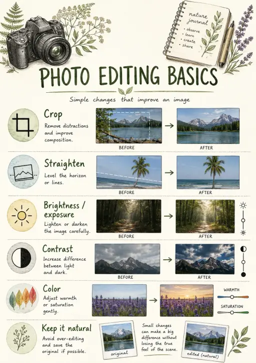 Photo Editing Basics Photography Infographic