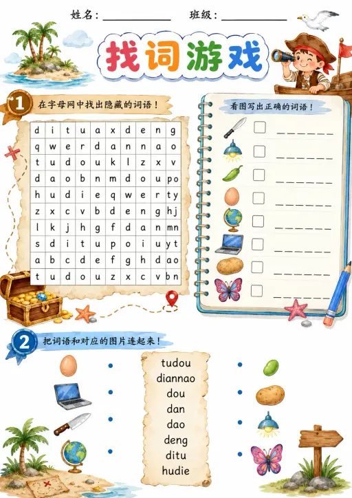 Chinese Pinyin Letter d Phonics Worksheets Pack