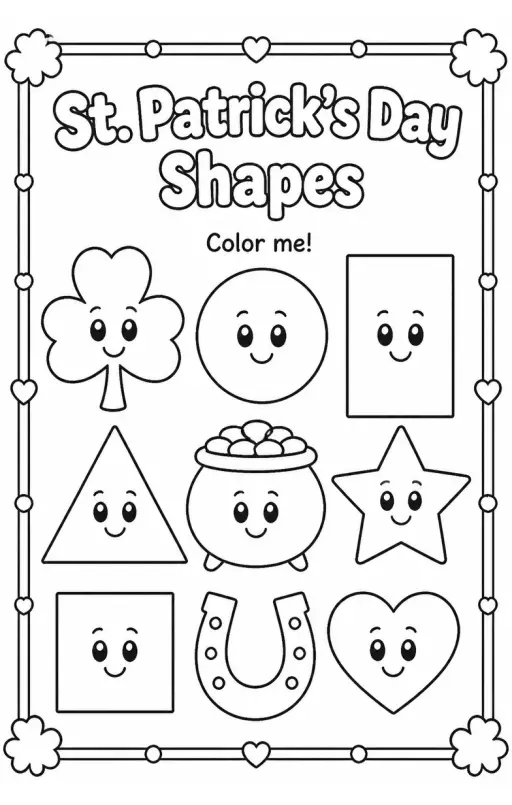 St. Patrick's Day Shapes Coloring Page