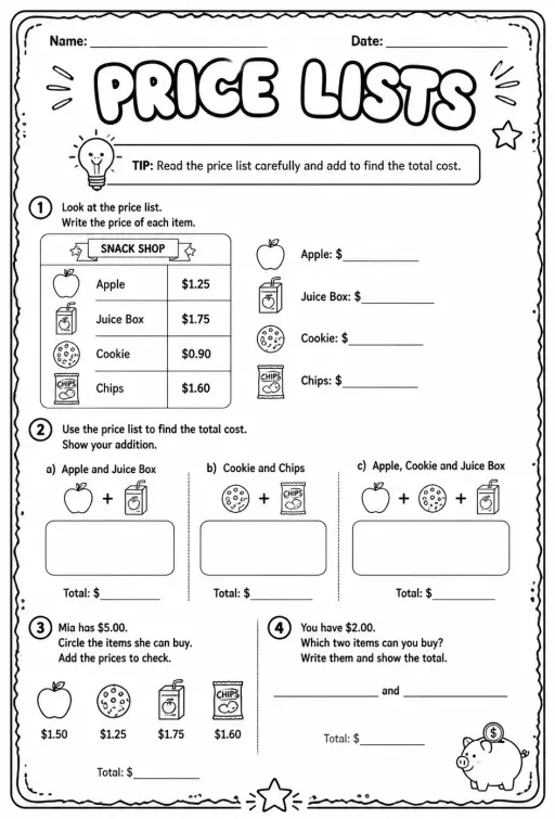 Price lists