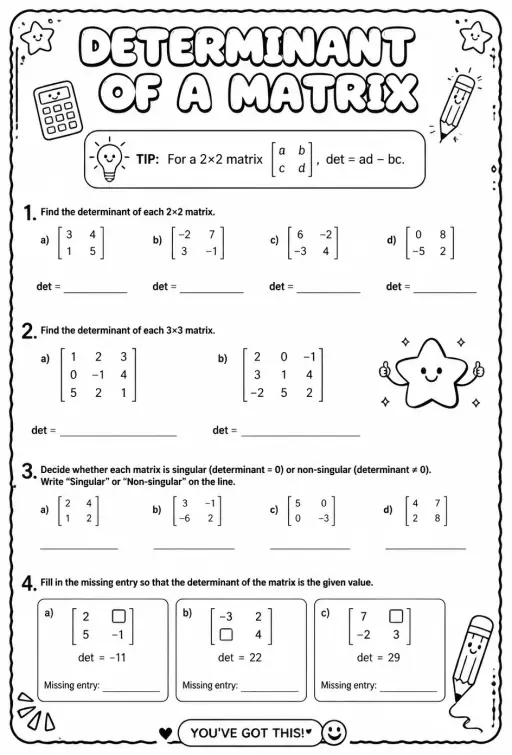 Determinant of a matrix