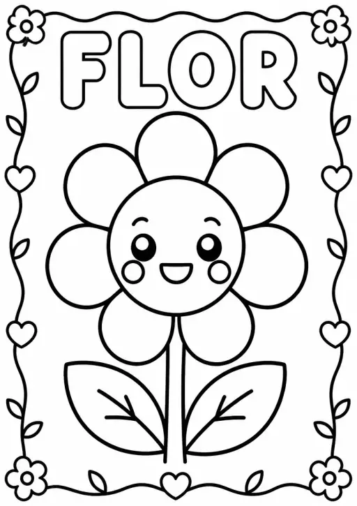 Desenho de Flor para Colorir
