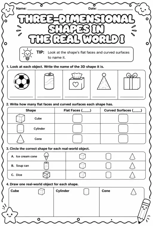 Three-dimensional shapes in the real world I