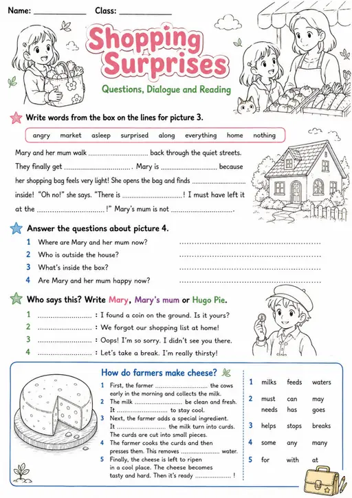 Cambridge MOVERS - Shopping Surprises | Free Worksheet