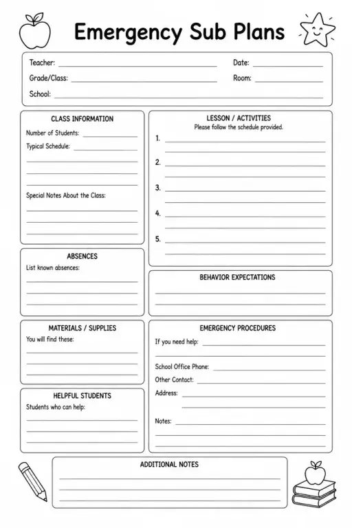 Emergency Sub Plans