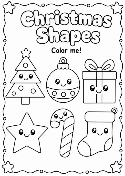 Christmas Shapes Coloring Page