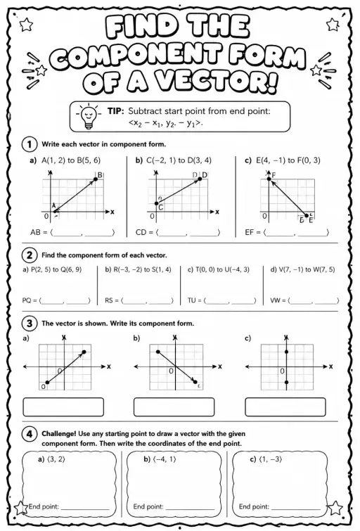 Find the component form of a vector