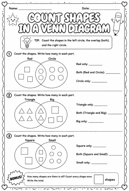 Count shapes in a Venn diagram