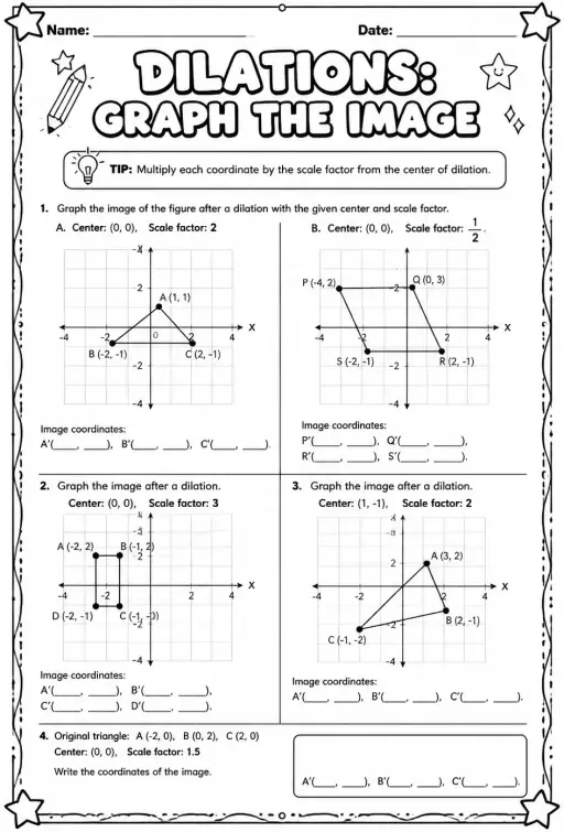 Dilations: graph the image