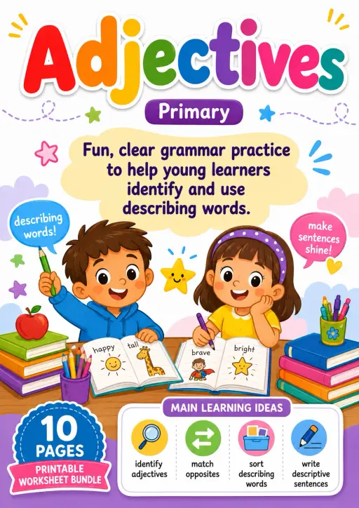 Adjectives Worksheet Pack