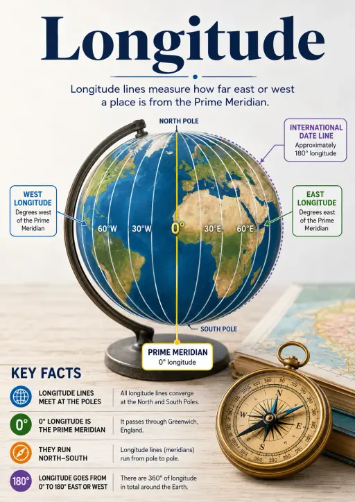 Longitude Map Skills Infographic