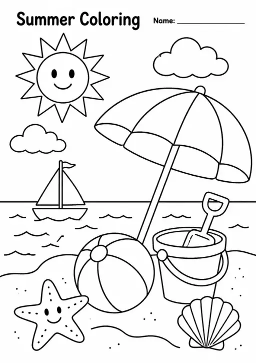 Summer Coloring Pages — Grade 2