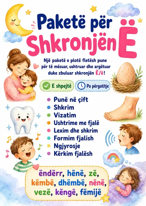 Albanian Letter E Diaeresis Phonics Worksheets Pack
