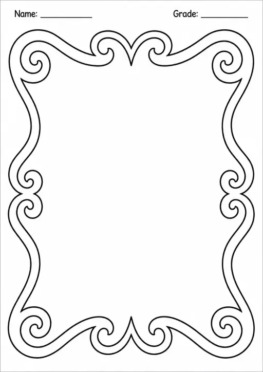 Drawing Frames: Bold Decorative Borders Worksheet Pack