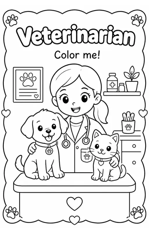 Veterinarian Coloring Pages