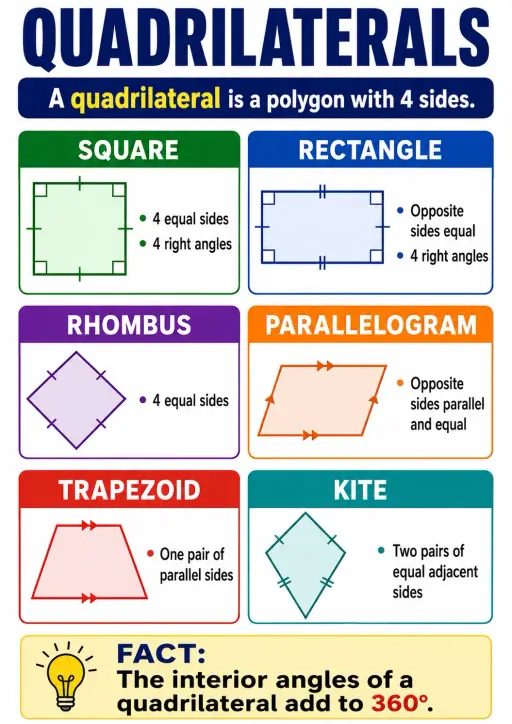 Quadrilaterals Geometry Infographic