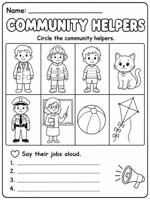 Community Helpers Worksheet Pack