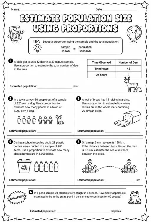 Estimate population size using proportions