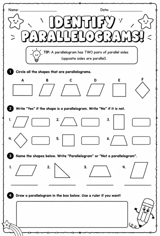 Identify parallelograms