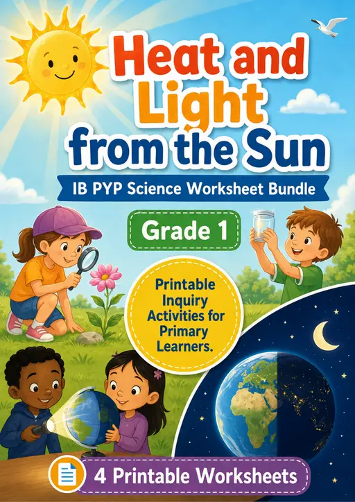Heat and Light from the Sun Worksheets | Grade 1 PYP Science