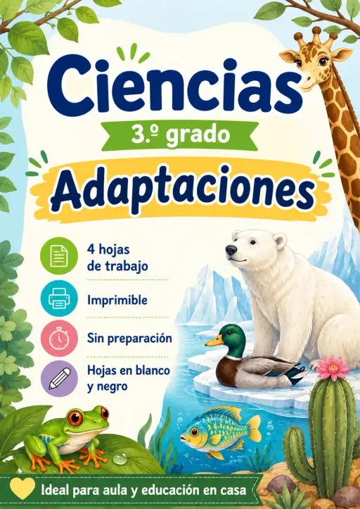 3.º grado - Adaptaciones - Paquete de ciencias en español