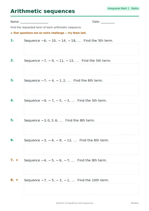Arithmetic sequences