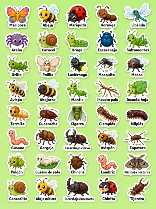 Animales - Hoja de pegatinas imprimibles