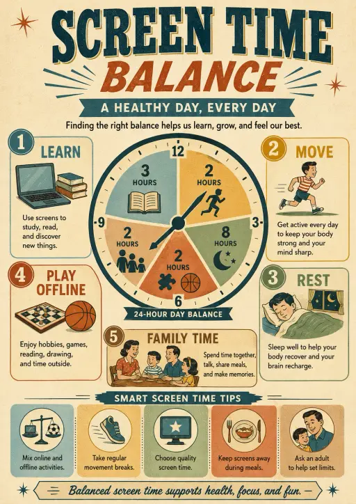 Screen Time Digital Wellbeing Infographic