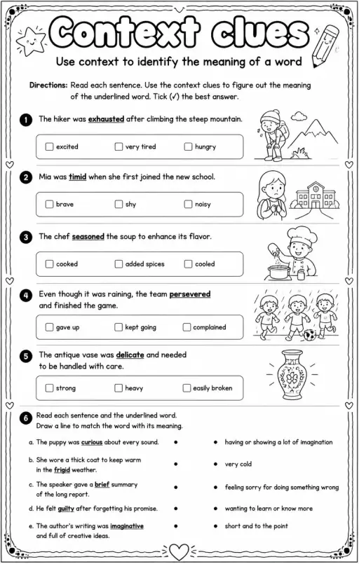 Use context to identify the meaning of a word