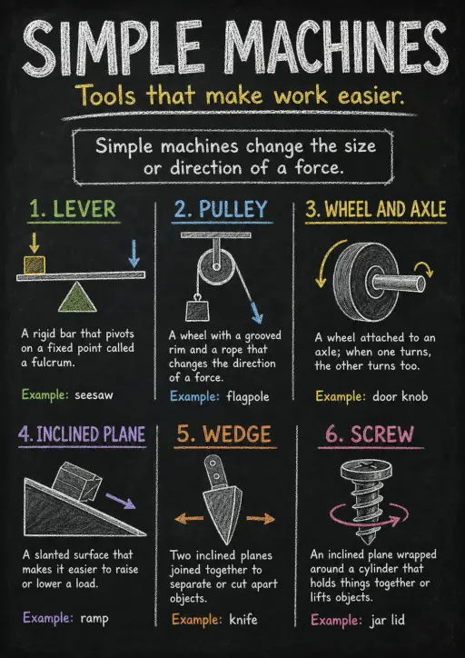 Simple Machines Forces Infographic