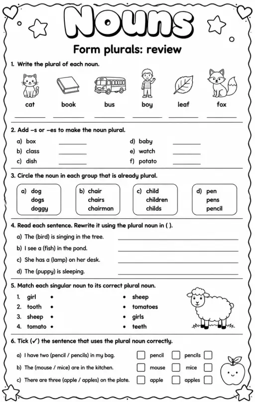 Form plurals: review
