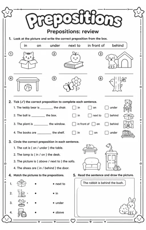 Prepositions: review
