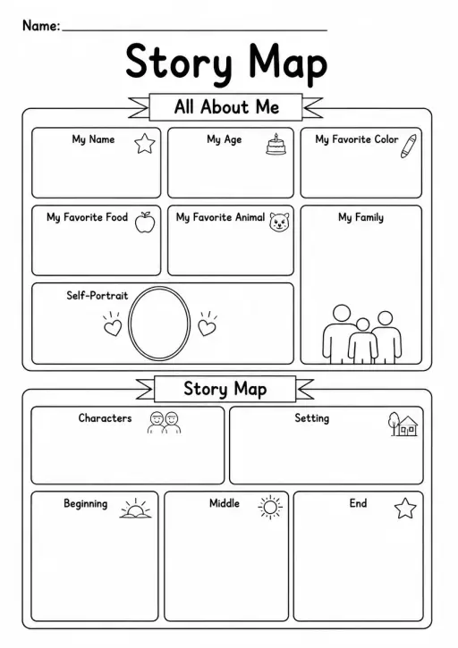 Story Map Graphic Organizer — Grade 1