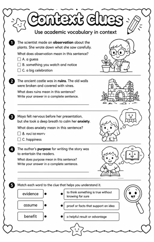 Use academic vocabulary in context