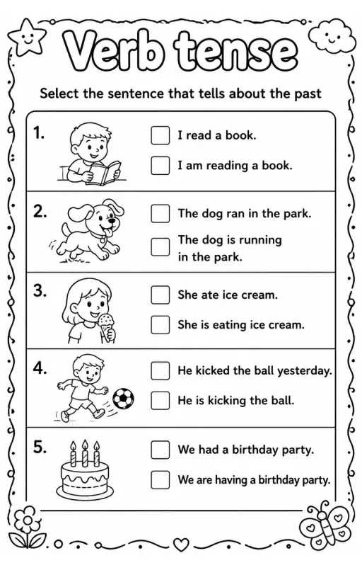 Select the sentence that tells about the past