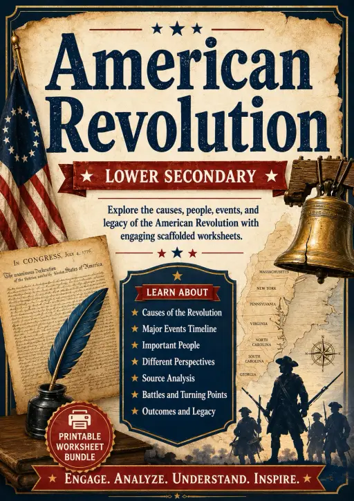 American Revolution Worksheet Pack