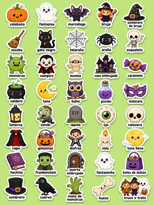 Halloween - Hoja de pegatinas imprimibles