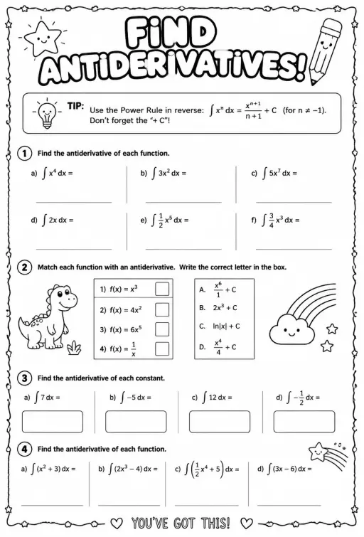 Find antiderivatives