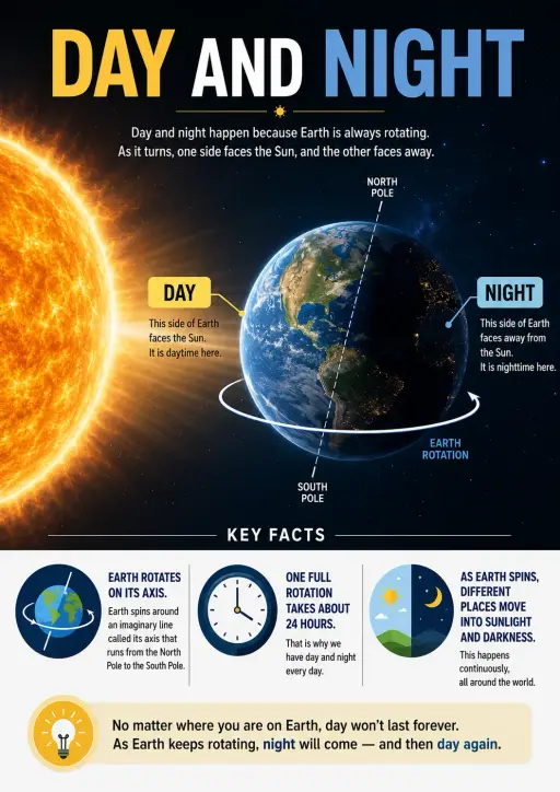 Day and Night Earth and Space Infographic