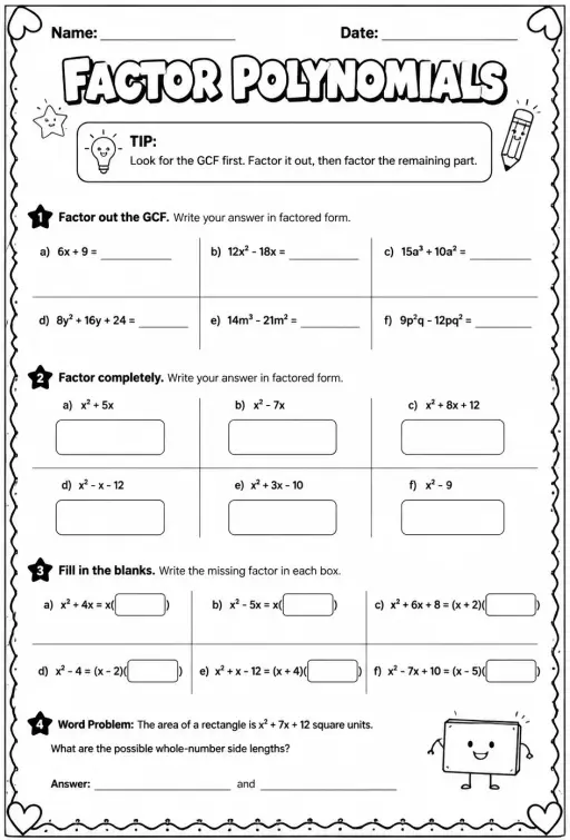 Factor polynomials